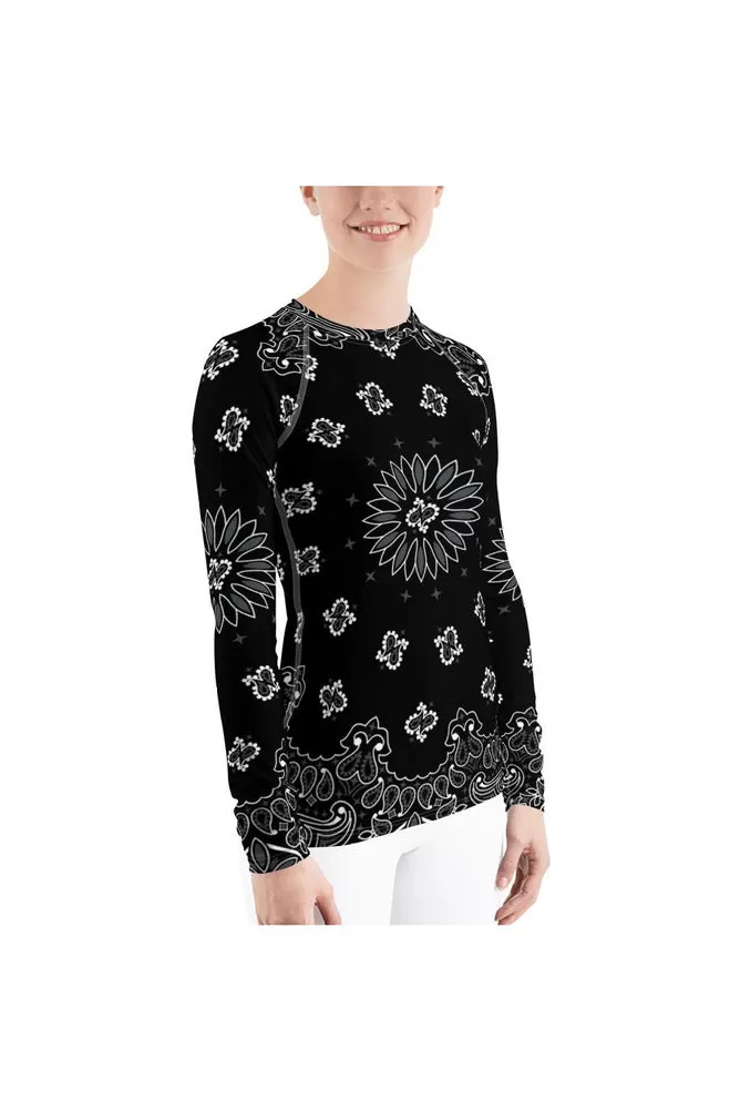 Classic Black Bandana Women's Rash Guard