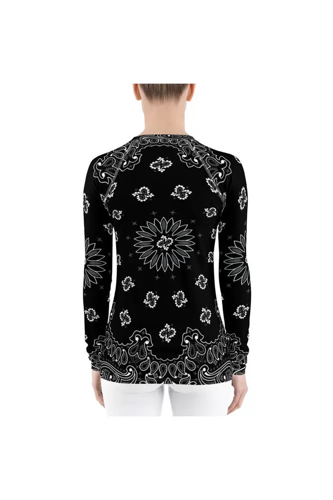 Classic Black Bandana Women's Rash Guard