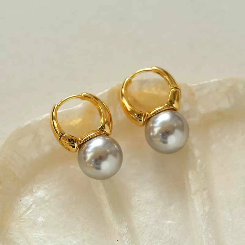 Classic Bucket-Shaped Swarovski Pearl Earrings