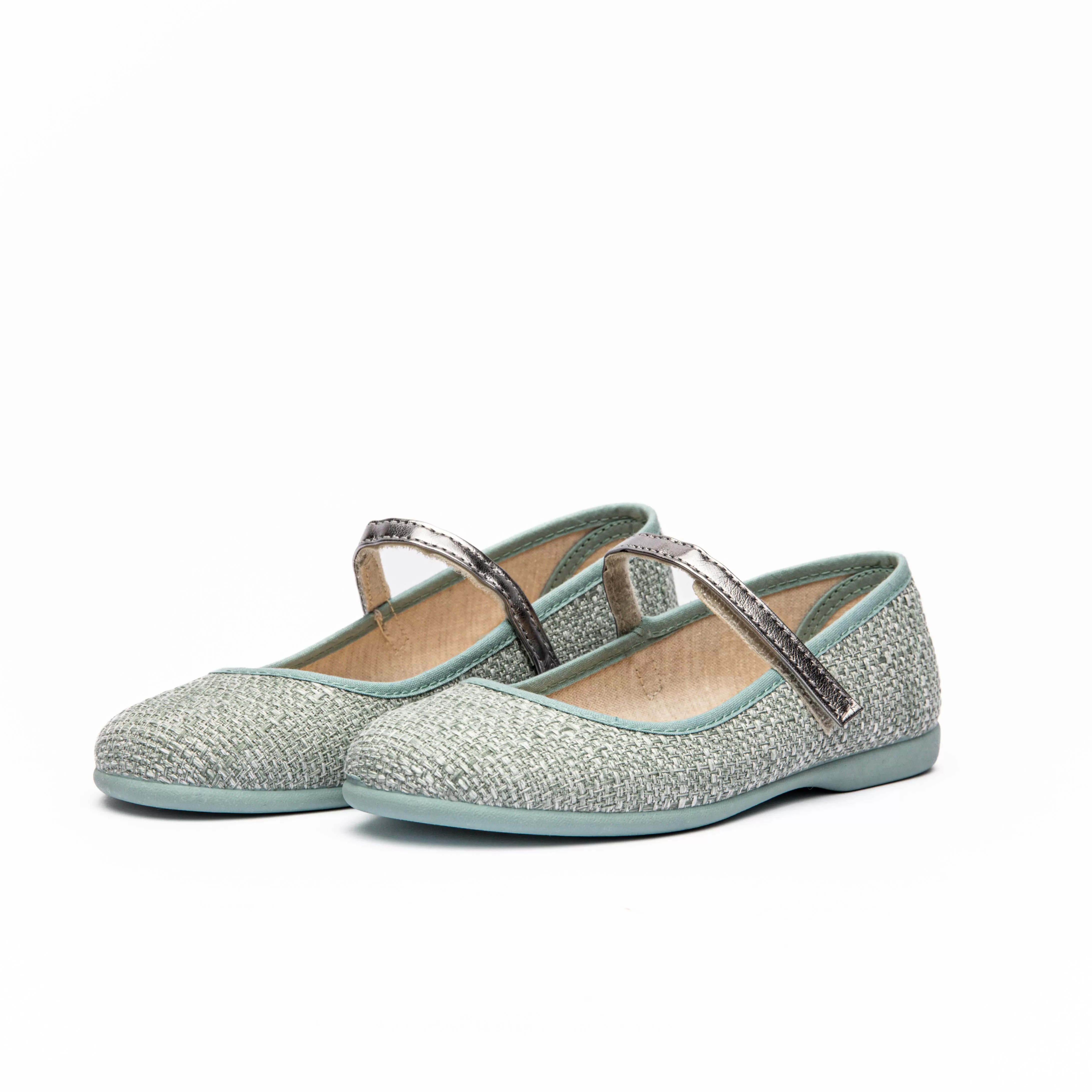 Classic Textured Mary Janes in Blue