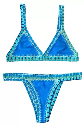 Coccoloba Swim Crochet Bottom in Ocean Blue