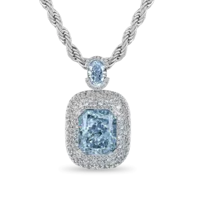 Crushed Ice Emerald Cut Pendant