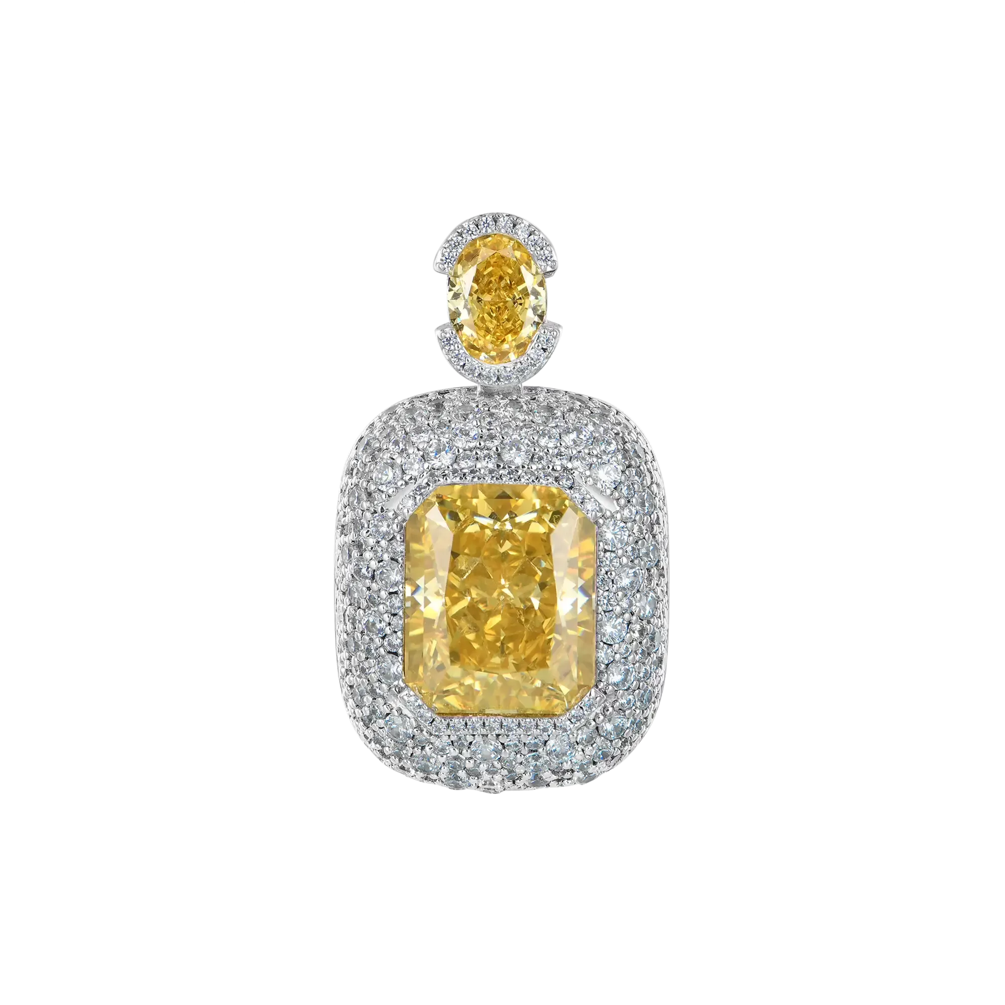 Crushed Ice Emerald Cut Pendant