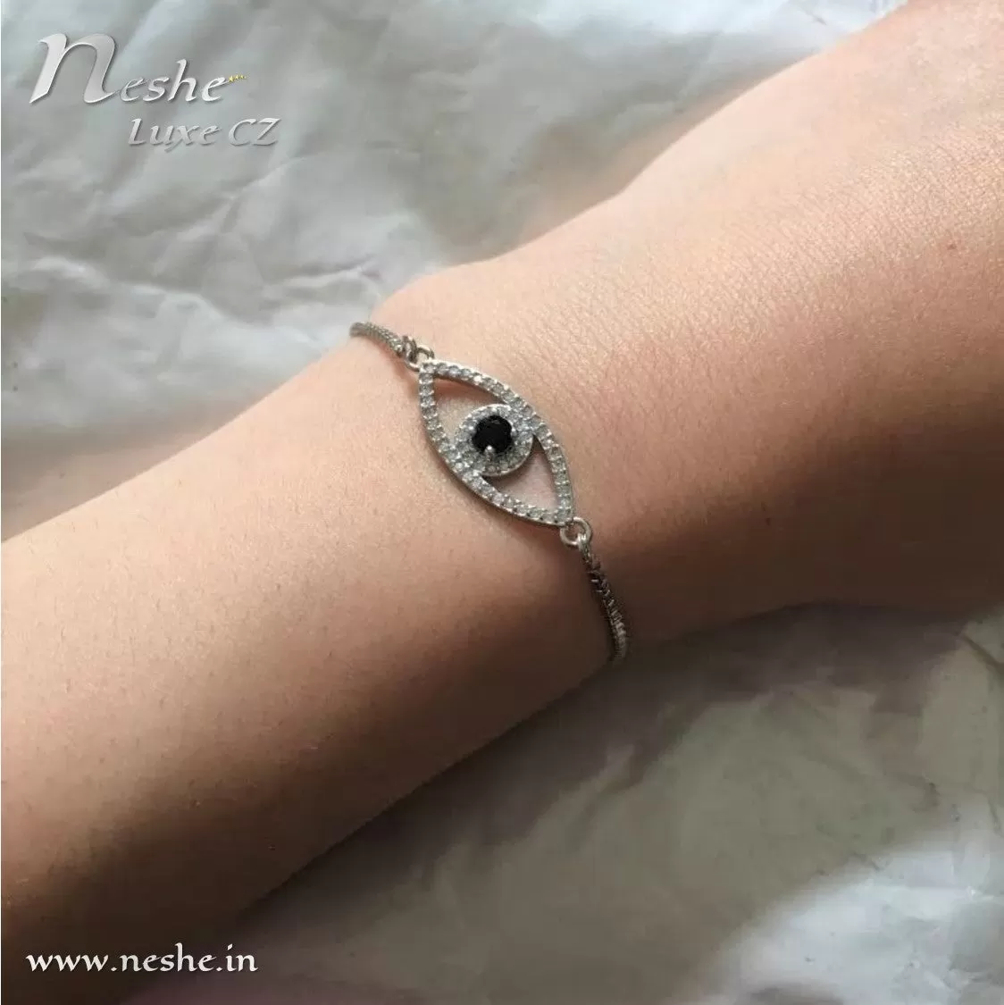 CZ Evil Eye Charm Bracelet