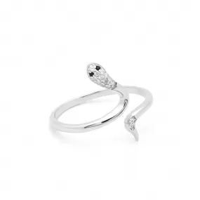 CZ Snake Sterling Silver Ring