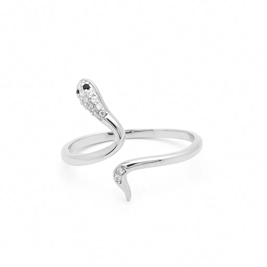 CZ Snake Sterling Silver Ring