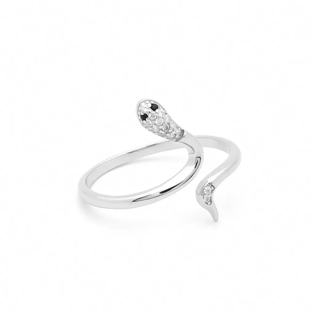 CZ Snake Sterling Silver Ring