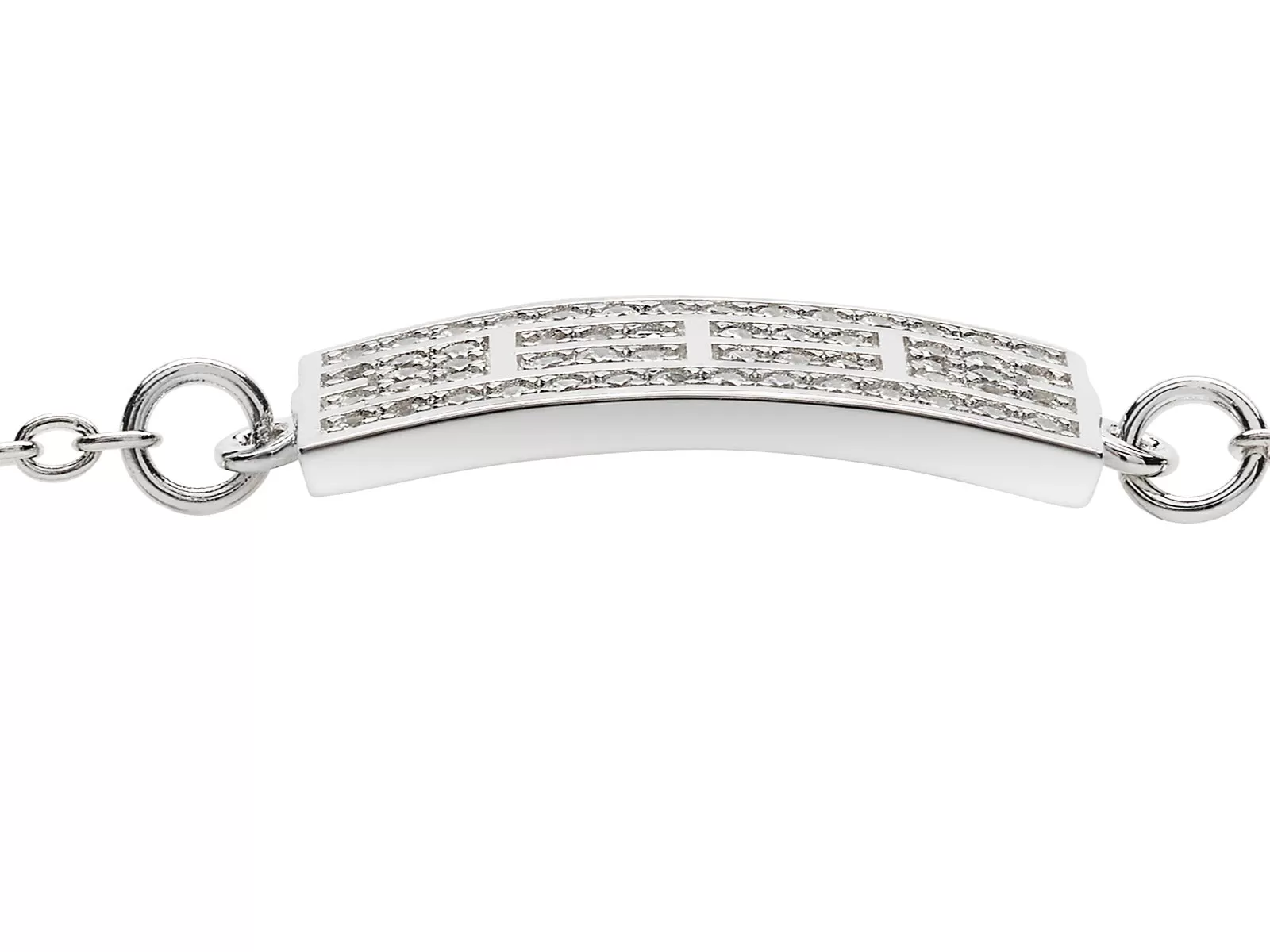 CZ Tennis Court Curved Bracelet Medium