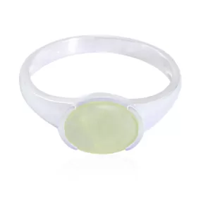 Dainty Gemstone Prehnite 925 Sterling Silver Ring Gift For Handmade