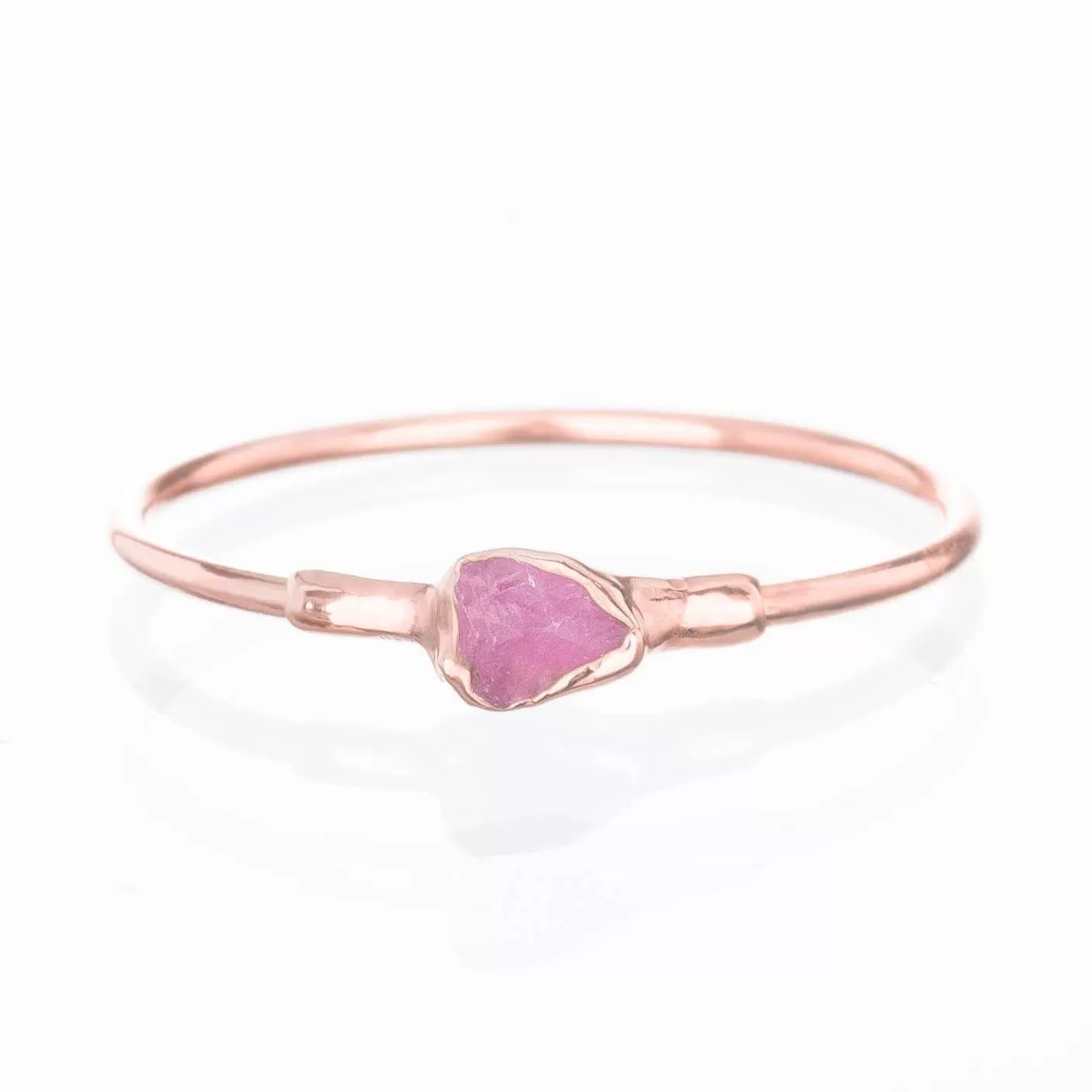 Dainty Raw Ruby Ring in Rose Gold