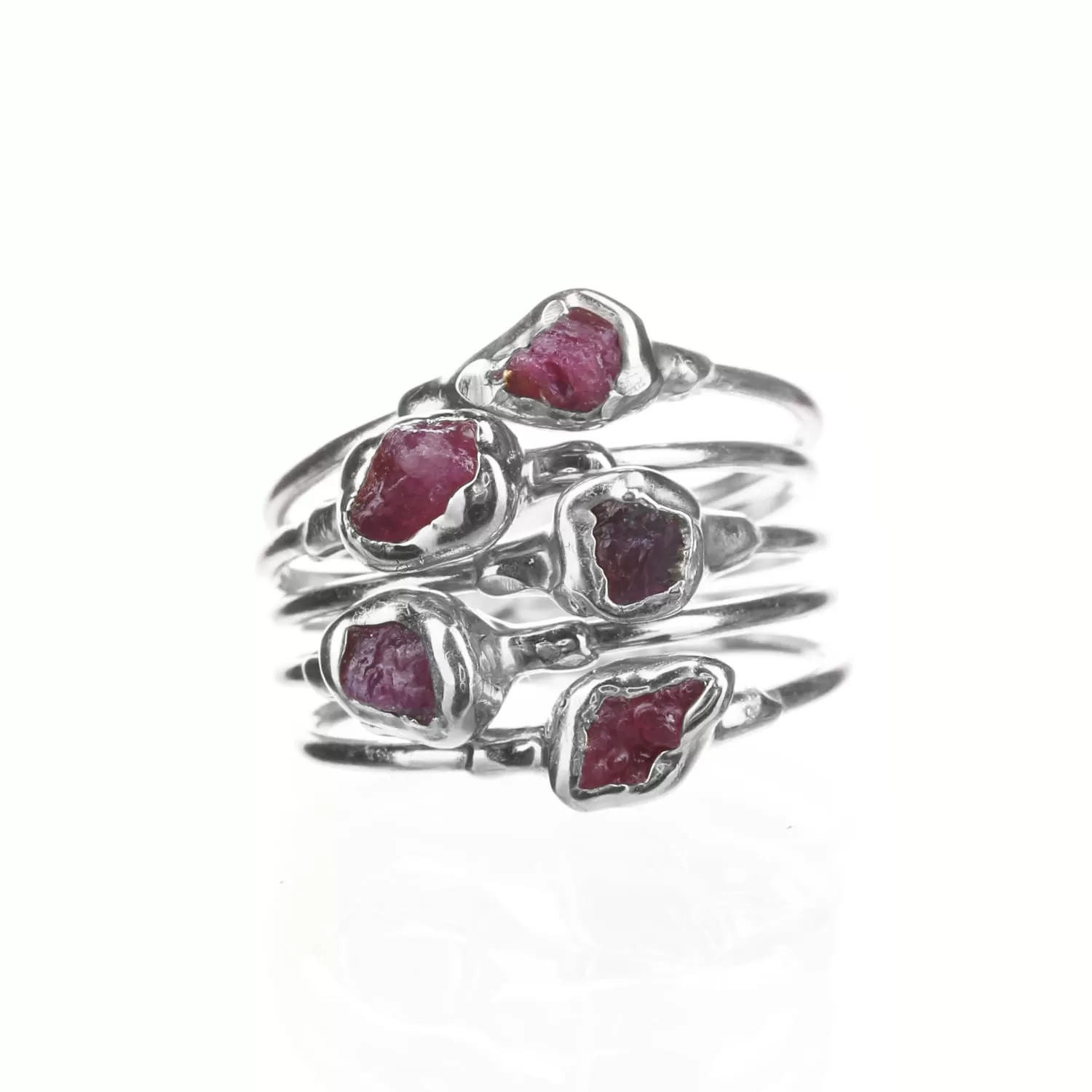 Dainty Raw Ruby Ring in Rose Gold