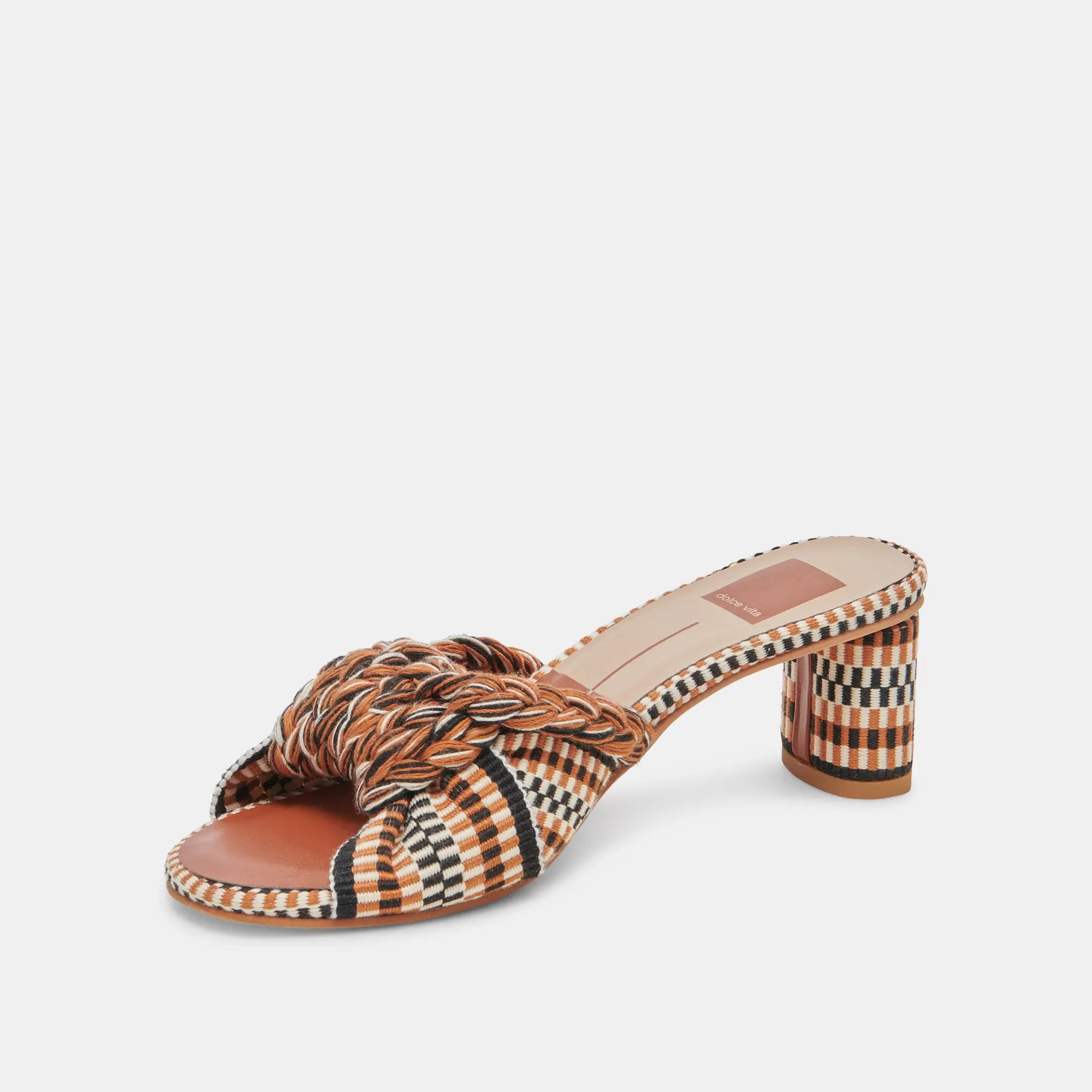 DALLIE HEELS TAN MULTI WOVEN