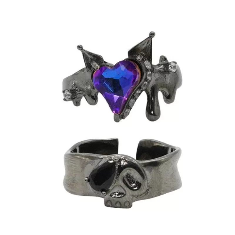 Dark Romance Gothic Adjustable Couple Rings KI106