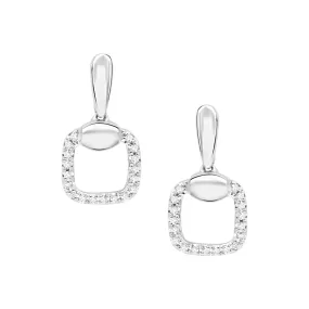 Delicate Diamond Outline Drop Earrings