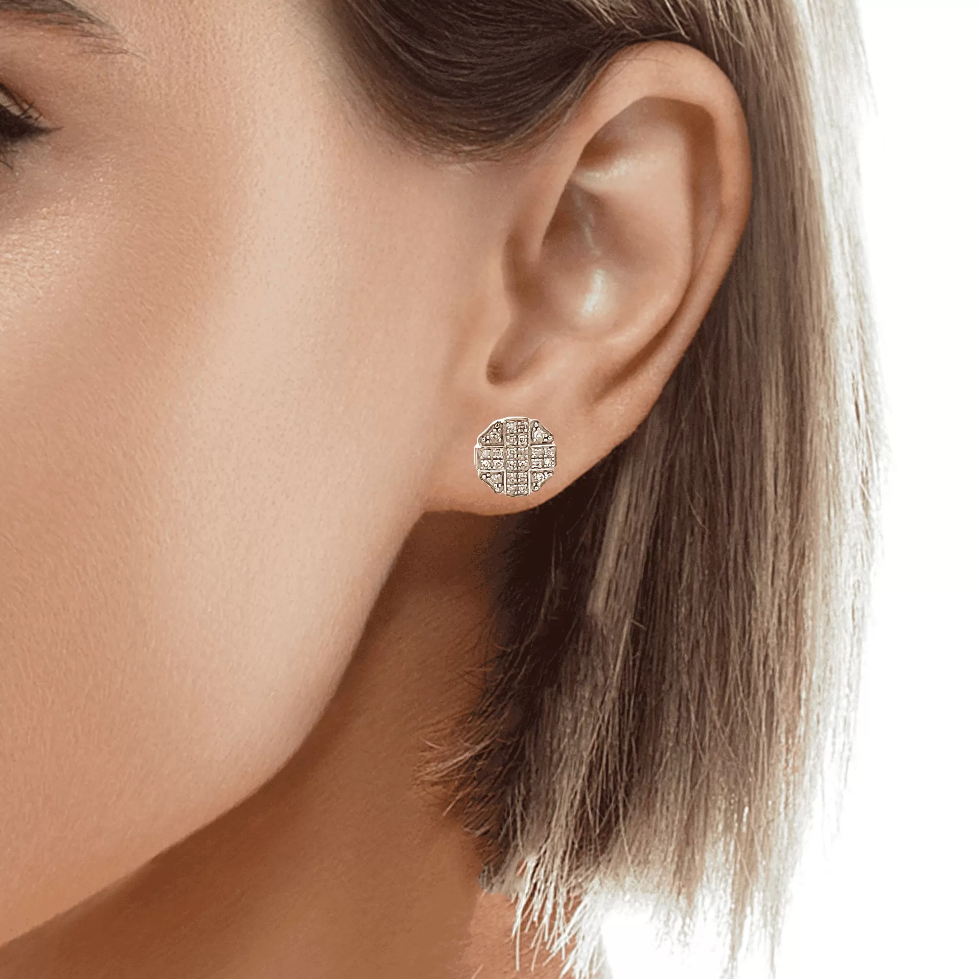 Diamond 0.16Ctw Earrings