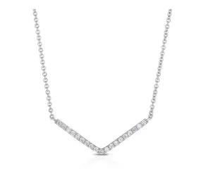 Diamond Chevron Necklace in White Gold