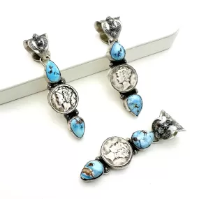 Dime Pendants - Golden Hills Turquoise