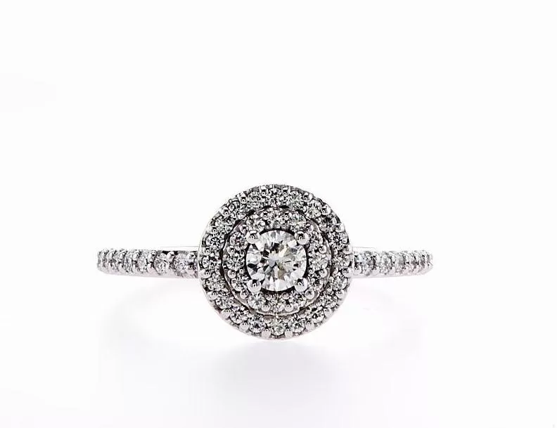 Double Halo Diamond Ring (0.50Ctw)