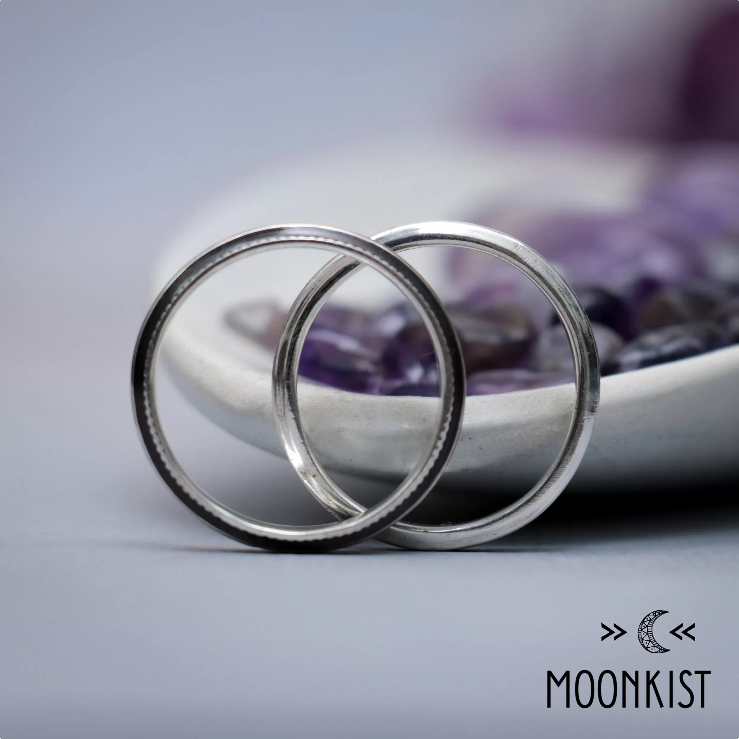 Edwardian Vintage Inspired Wedding Ring Set | Moonkist Designs