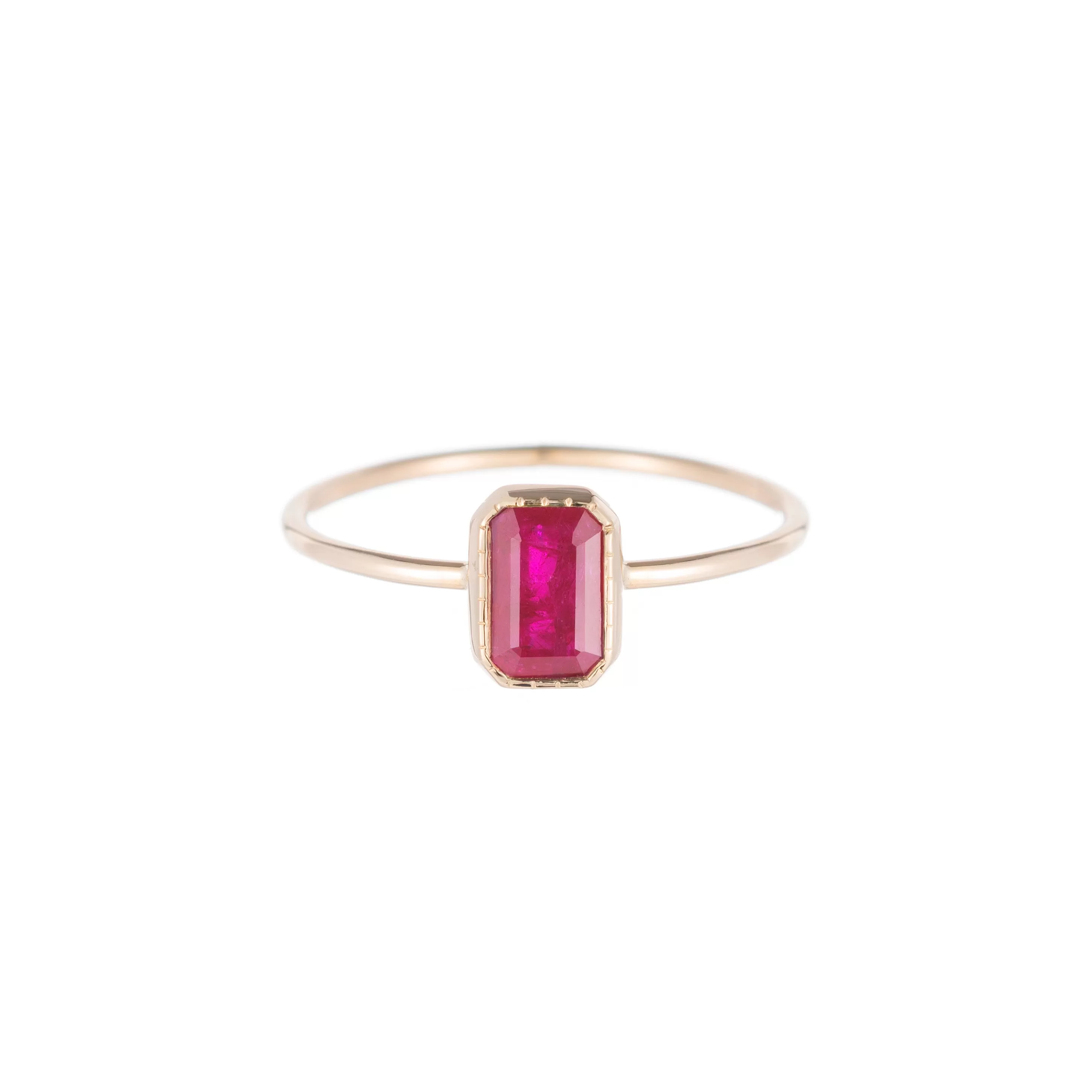 Emerald Cut Ruby Wisp Ring