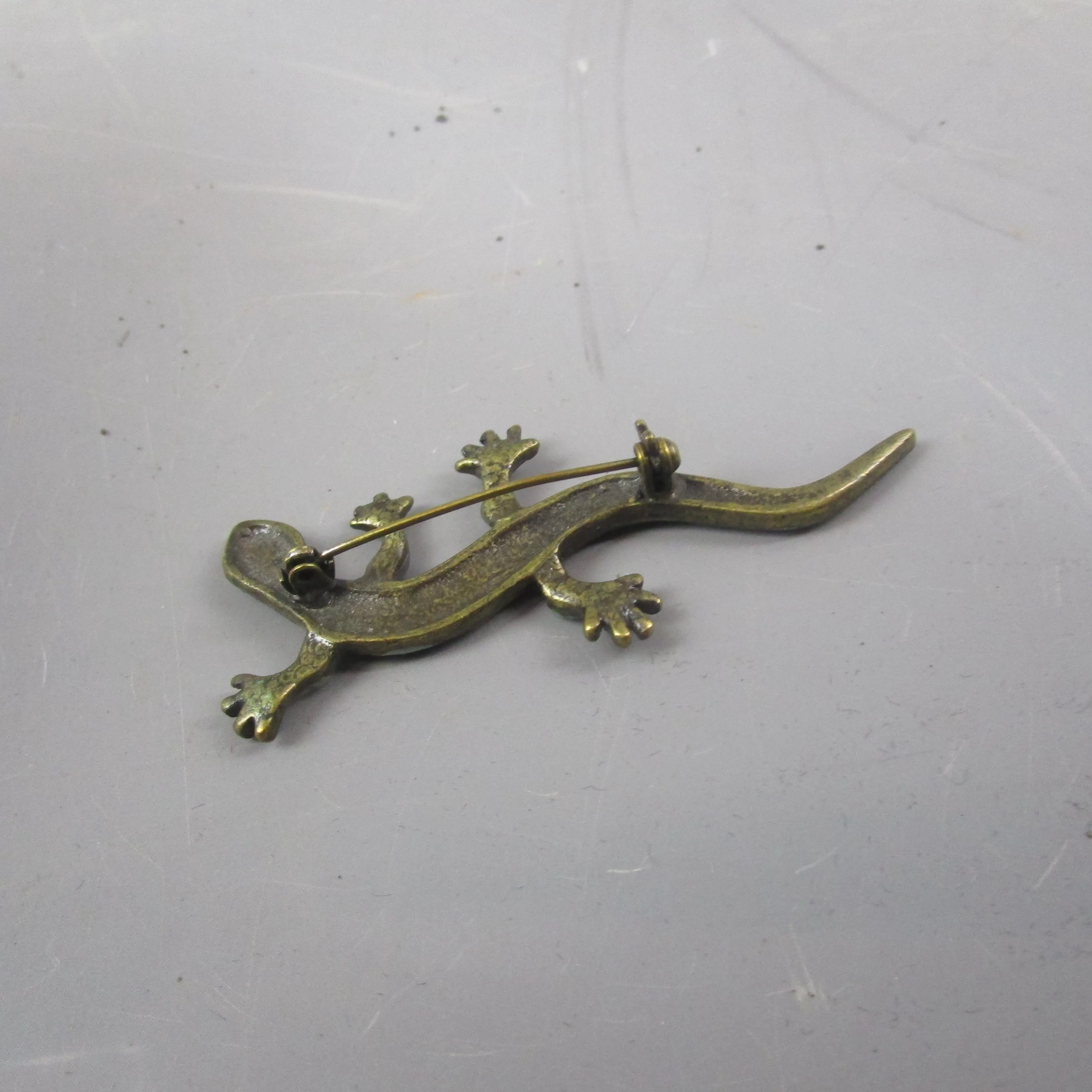 Enamelled Lizard Brooch Vintage Mid Century Modern c1960