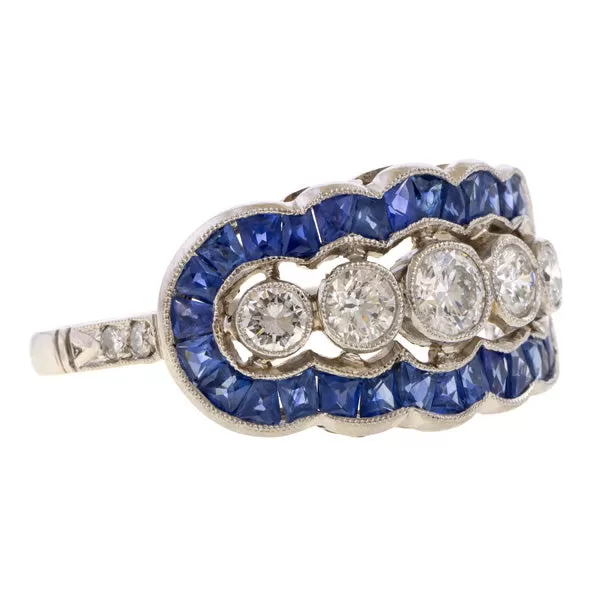 Estate Diamond & Sapphire Ring