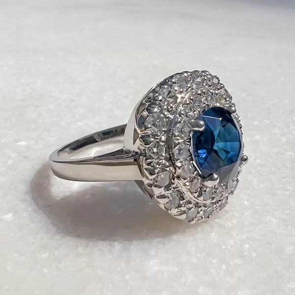 Estate Sapphire & Diamond Ring, 2.45ct.