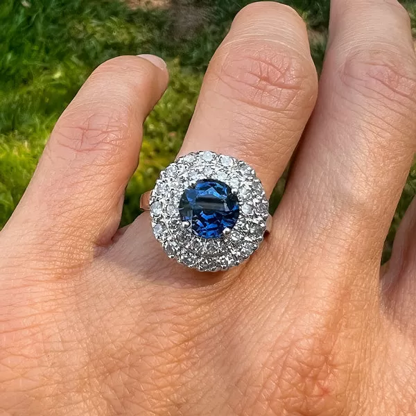 Estate Sapphire & Diamond Ring, 2.45ct.