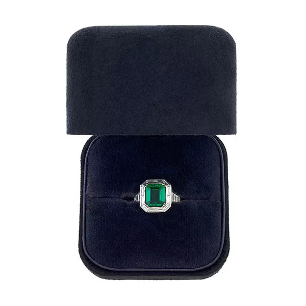 Estate Tiffany & Co. Emerald & Diamond Ring