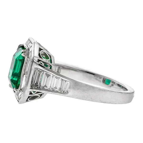 Estate Tiffany & Co. Emerald & Diamond Ring