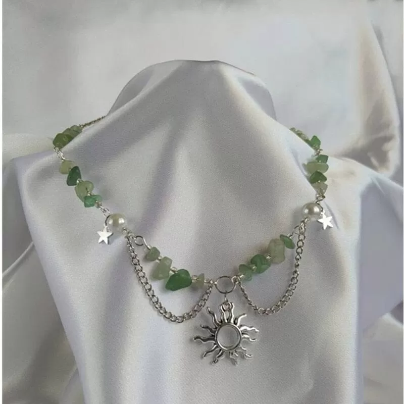 Fairy, Sun and Stars Aventurine Necklace