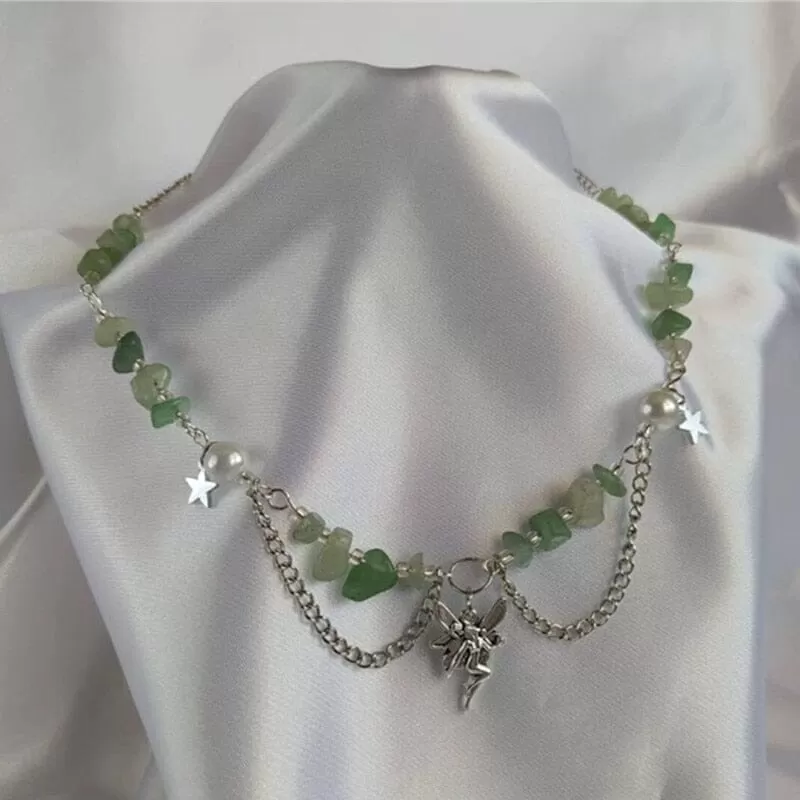 Fairy, Sun and Stars Aventurine Necklace