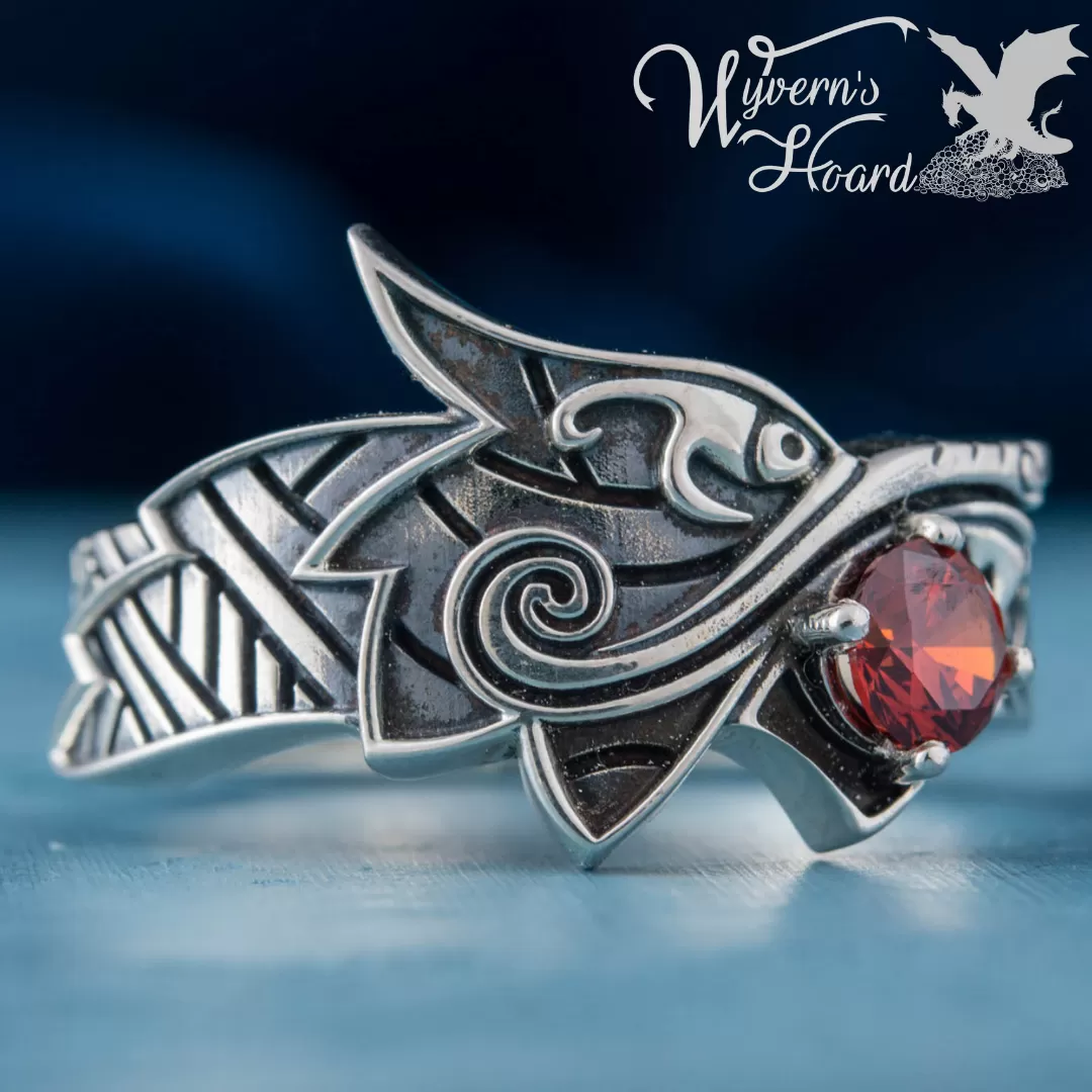 Fenrir, The Sun-Eater 14K White Gold Ring