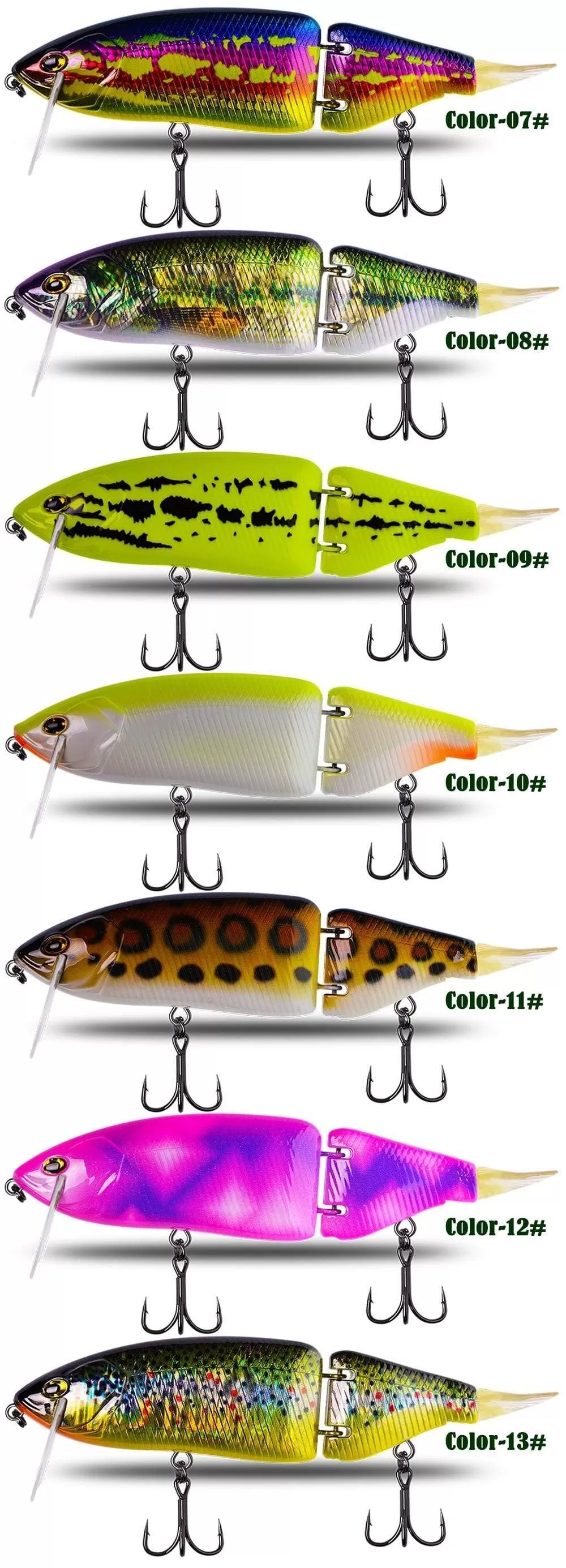 Fishing Lure 1pcs 165mm 60g 17 Colors Jointed Bass Swim Hard Bait Pike Luminous