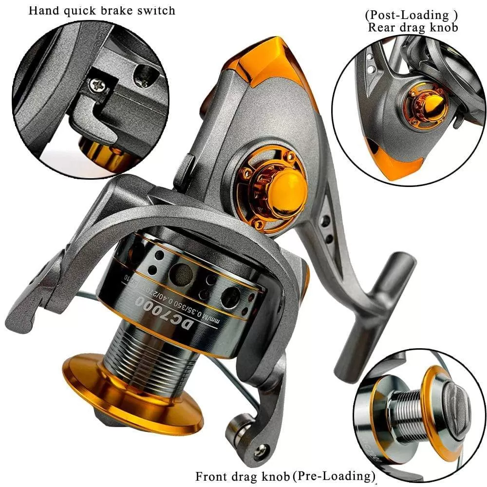 Fishing Reel Spinning 1000-7000 Series Metal Spool Spinning Wheel for Sea Fishing Carp Fishing