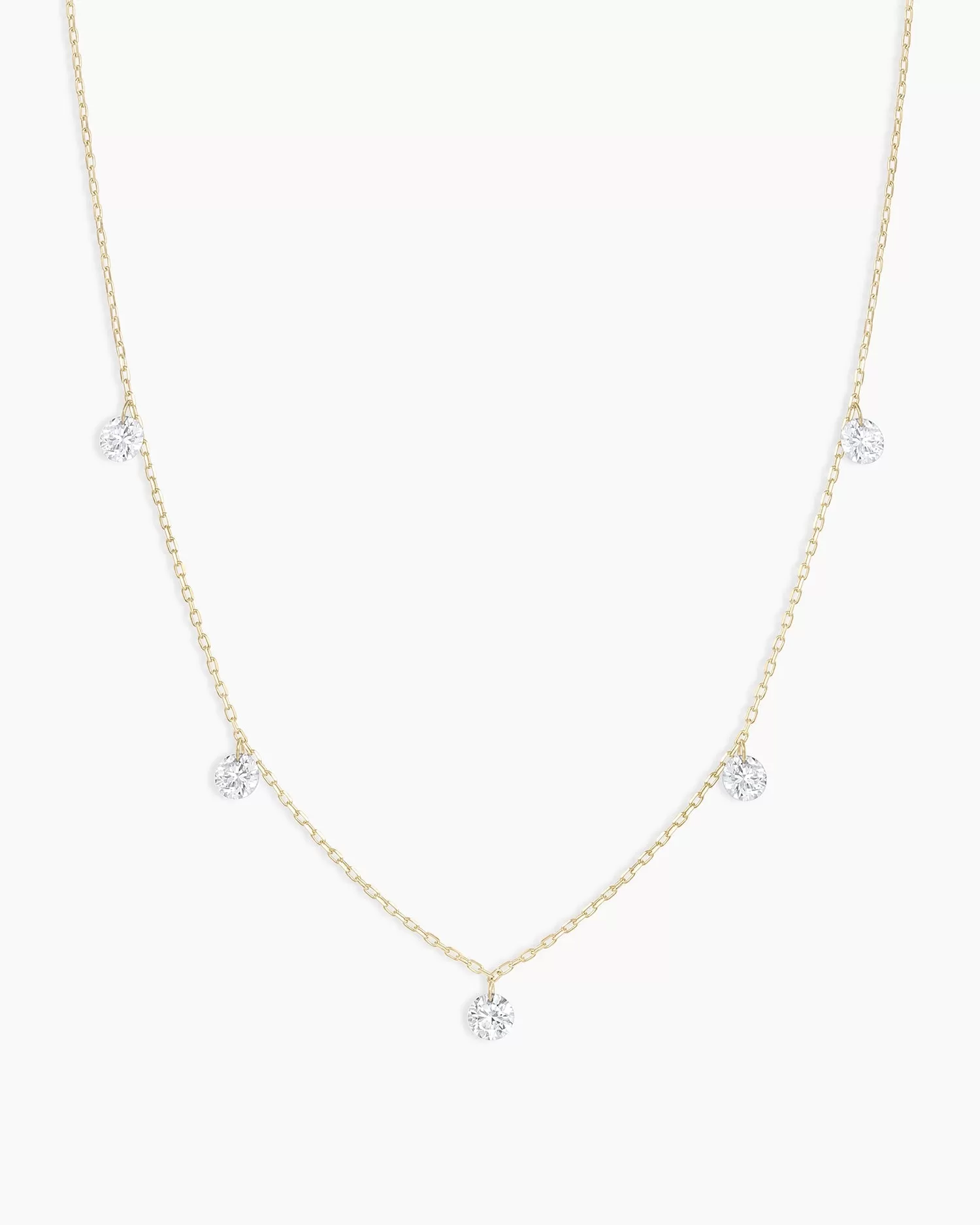 Floating Diamond Flutter Necklace