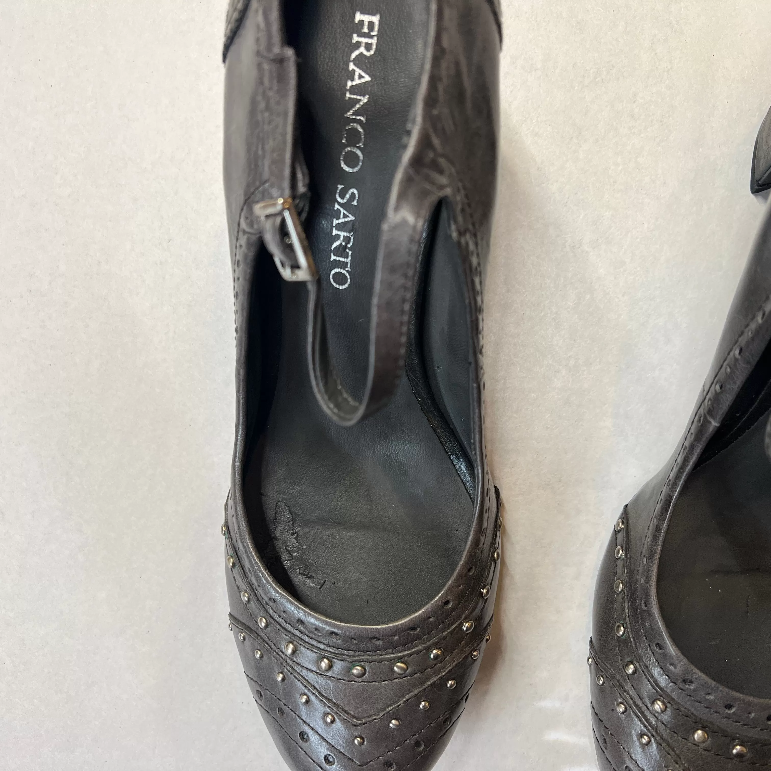 FRANCO SARTO Women's •Expo• Mary-Jane Pump - Grey LeatherSize 10M NWD