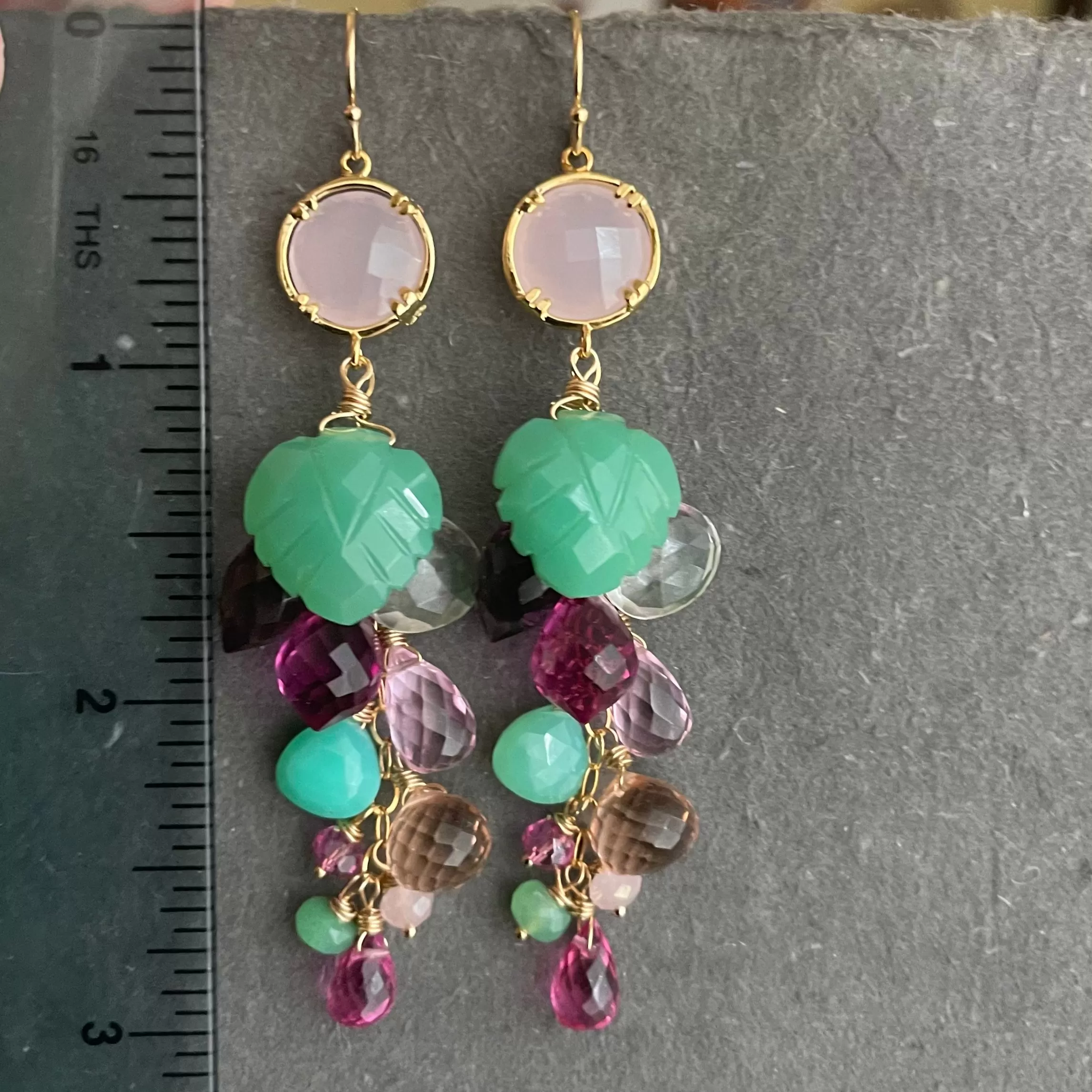 Garden of Happiness Gemstone  Cascade earrings