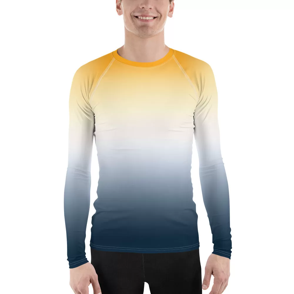 Gold & Blue Gradient Men's Rash Guard