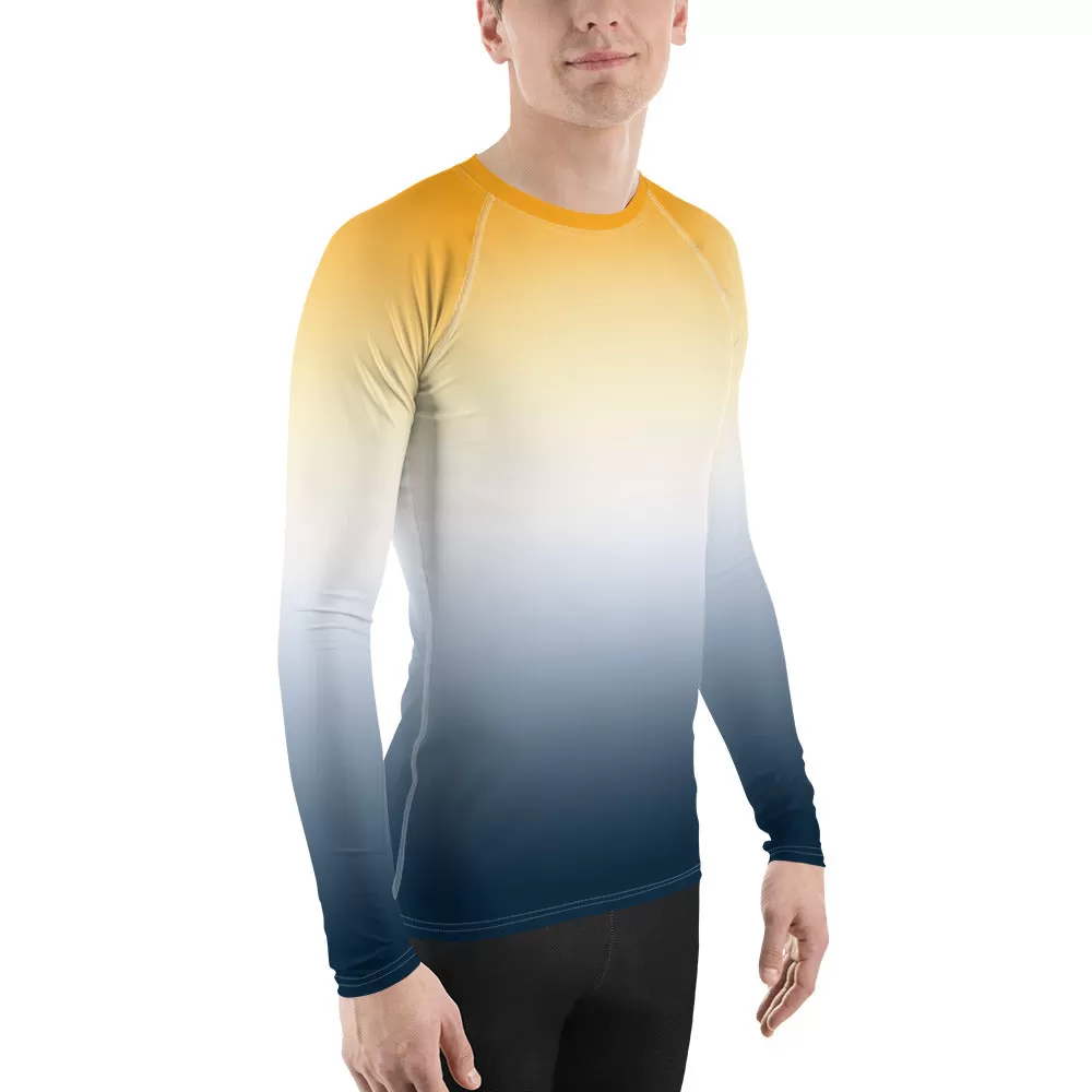 Gold & Blue Gradient Men's Rash Guard