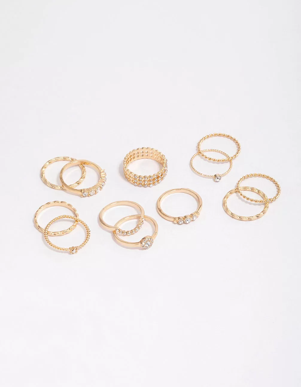 Gold Glamorous Rope Ring Pack