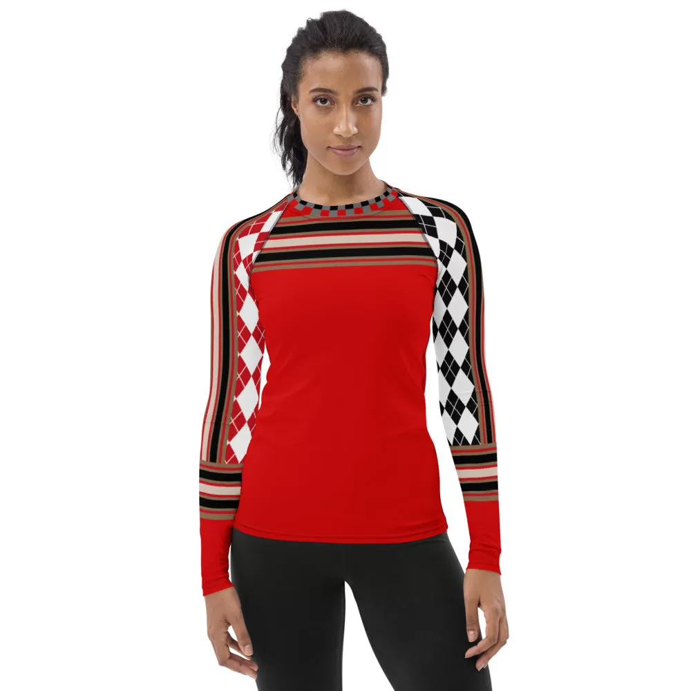 Gold Line Red Fashion Rashguard Top