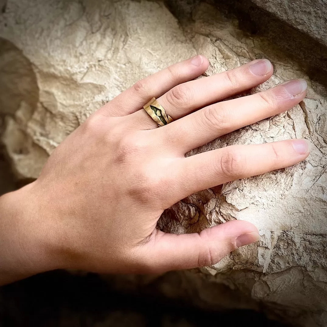 Gold Palestine Map Ring | 21k Gold Plated | Stones from Palestinian Cities