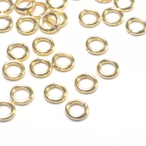 Gold Stainless Jump Rings, 5x1mm, 3.0mm Inside Diameter, 18 gauge, Closed Unsoldered, Lot Size 100