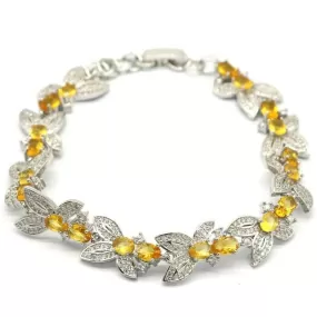 Golden Citrine Micro-Pave Zircon Tennis Bracelet