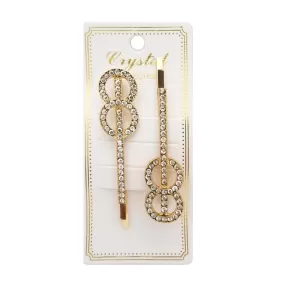 HA0042 | Circles Rhinestone Hair Pin 2 PCS