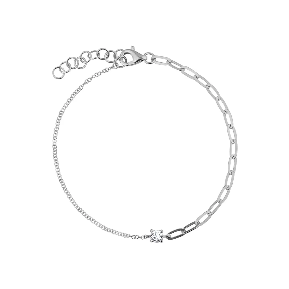 Half Chain Half Paperclip Bracelet