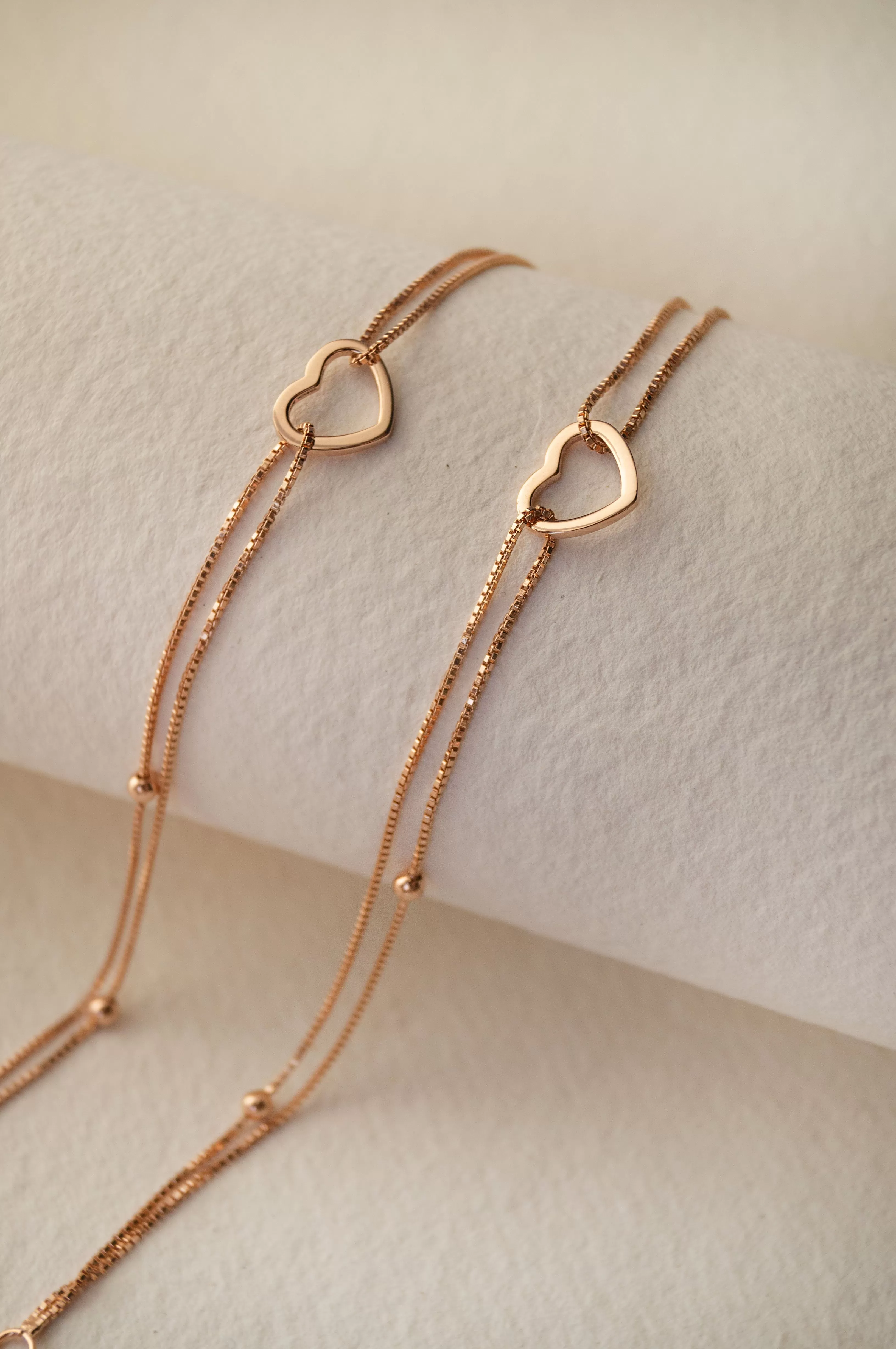 Halo Heart Rose Gold Plated Sterling Silver Anklet