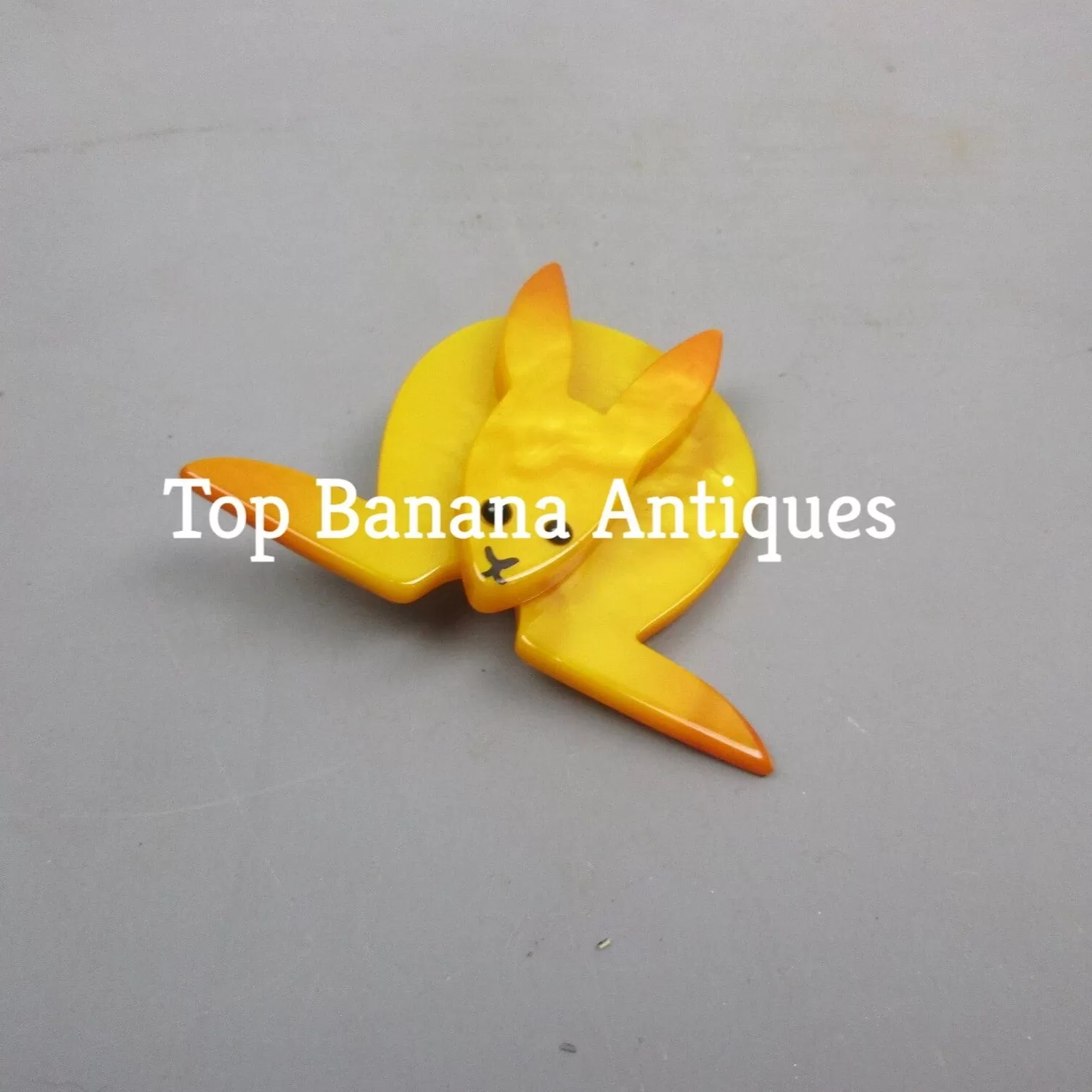 Hand Made Marie Christine Pavone Orange Kangaroo Brooch Vintage c1960