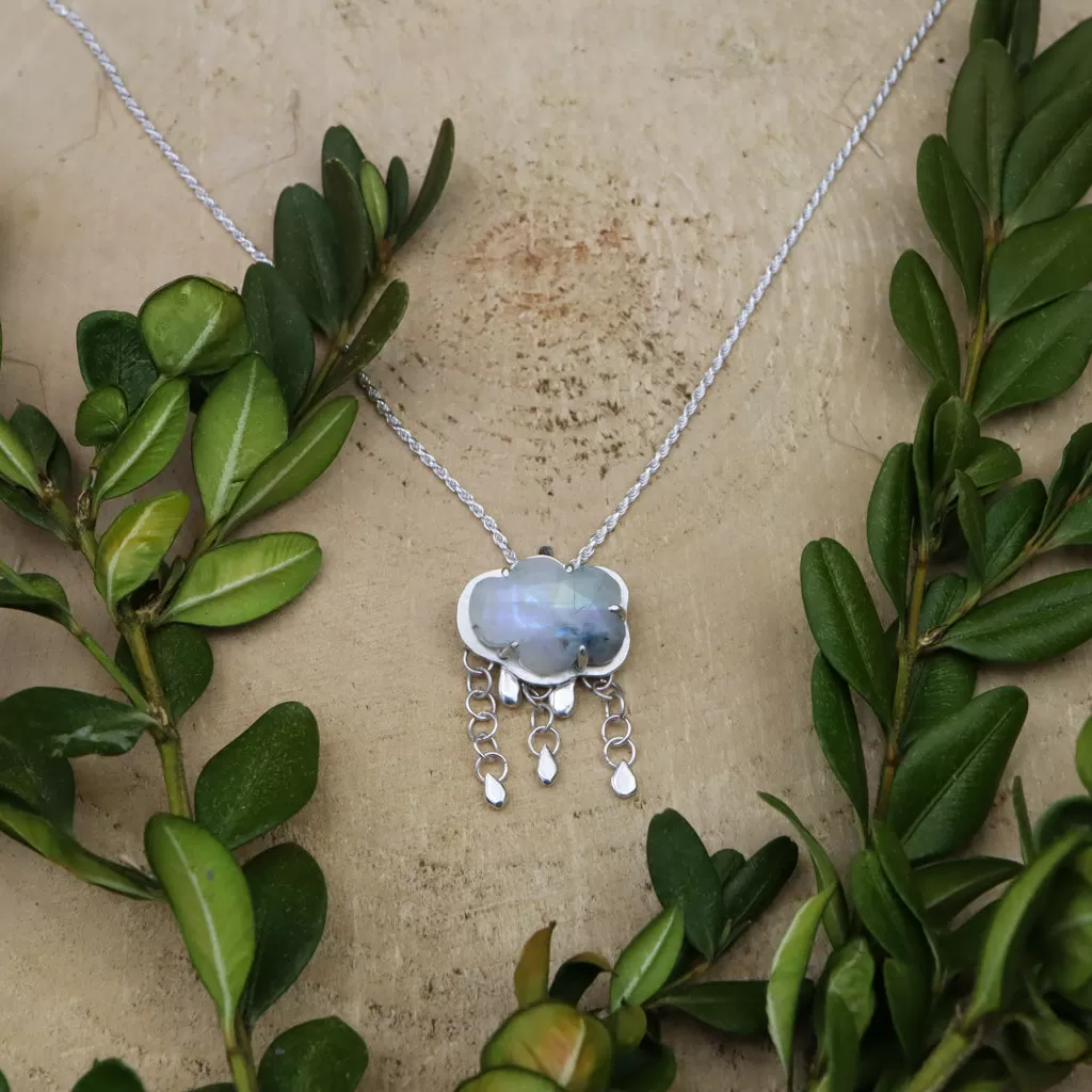 Happy and Sad Little Raincloud Necklaces